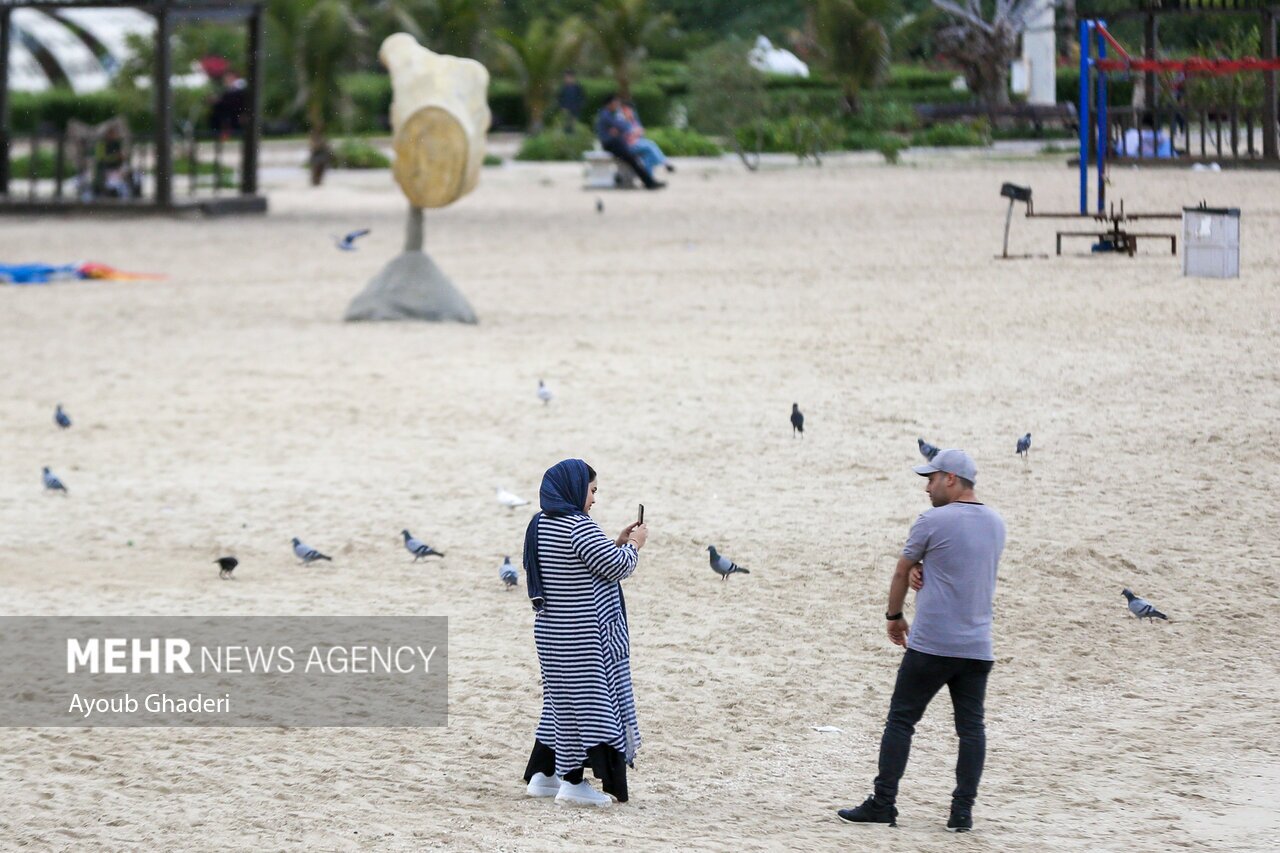 تصاویر: اولین باران زمستانی و طراوت بهاری کیش