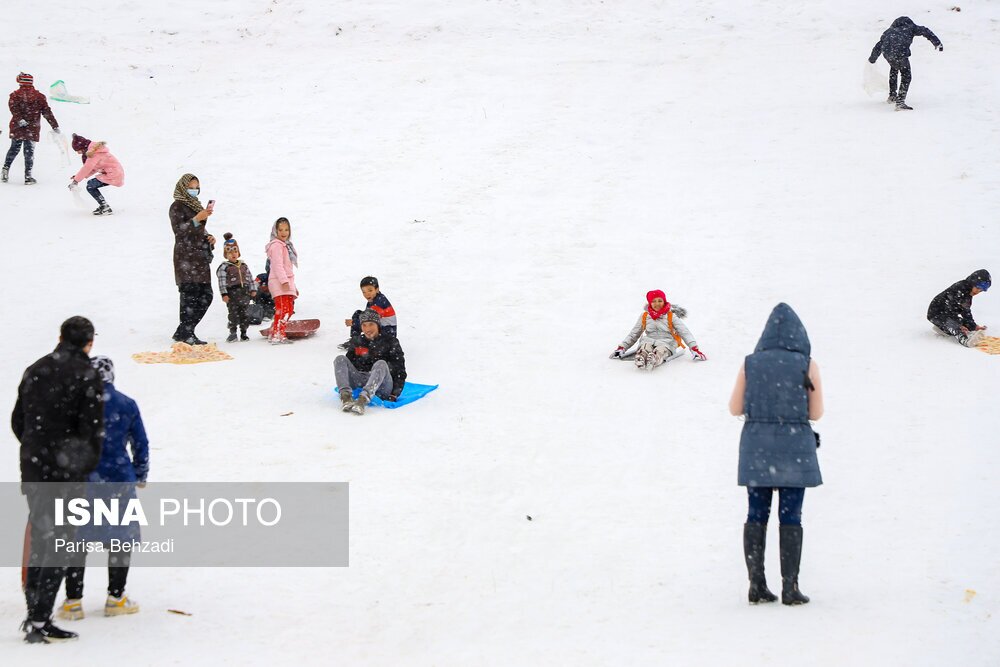 تصاویر: تفریح برفی در دره گردو اراک