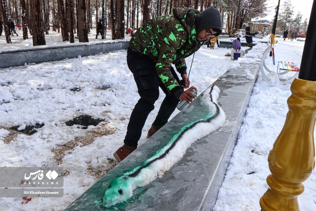 تصاویر: جشنواره «آدم برفی» در آباده