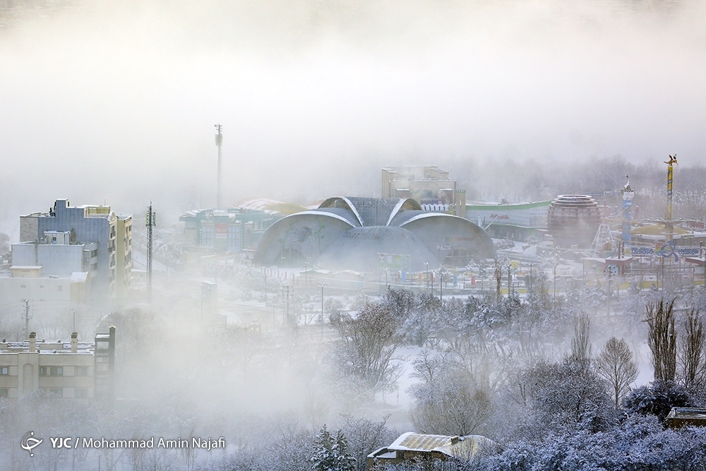 تصاویر: هوای مه آلود یک روز زمستانی در همدان