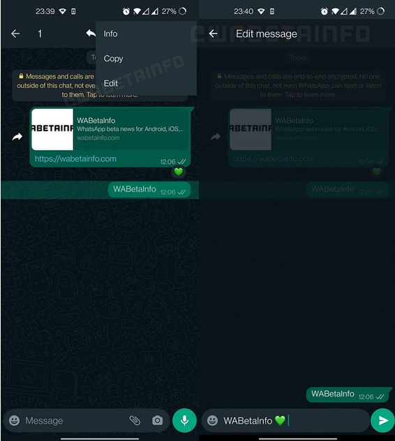قابلیت ویرایش پیام&zwnj;ها به واتس&zwnj;اپ می&zwnj;آید