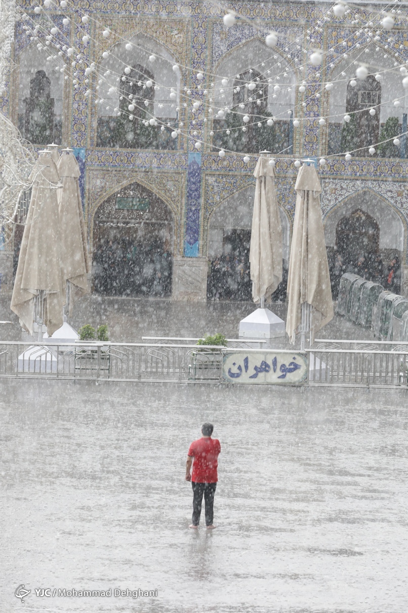 تصاویر: باران رحمت در شب میلاد امام رضا (ع)