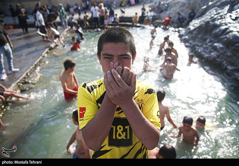 تصاویر: آب تنی در چشمه علی