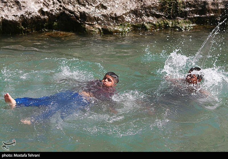 تصاویر: آب تنی در چشمه علی