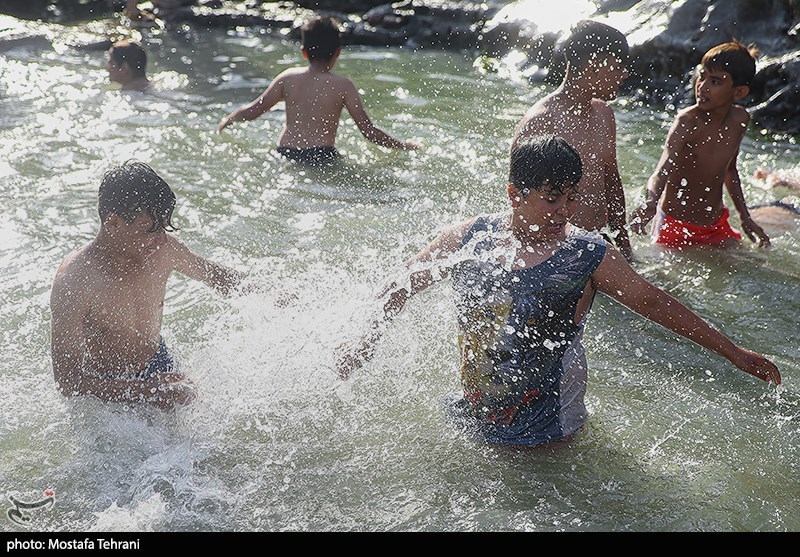 تصاویر: آب تنی در چشمه علی