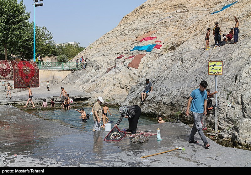 تصاویر: آب تنی در چشمه علی