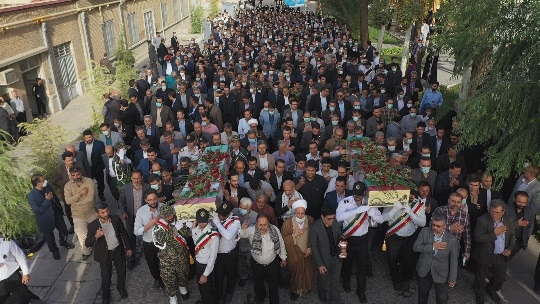 تشییع و خاکسپاری دو شهید گمنام در بانک ملی ایران