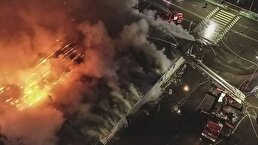 ویدیو / اولین تصاویر از آتش‌سوزی مرگبار در یک رستوران در روسیه