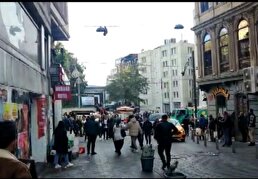 ویدیو / فرار مردم بعد از انفجار مهیب در محله تقسیم استانبول