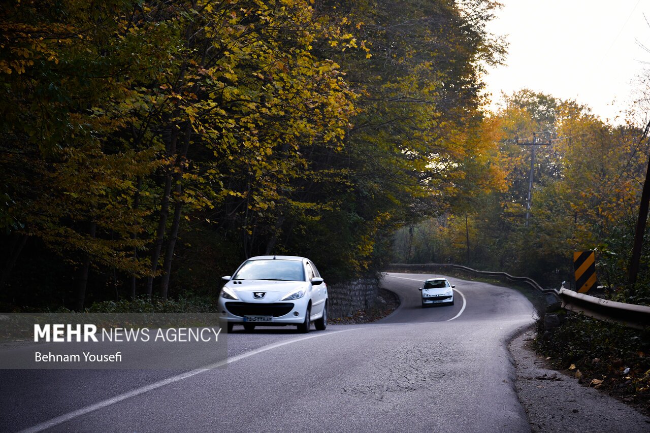 تصاویر: زیبایی جاده چالوس در اواخر پاییز