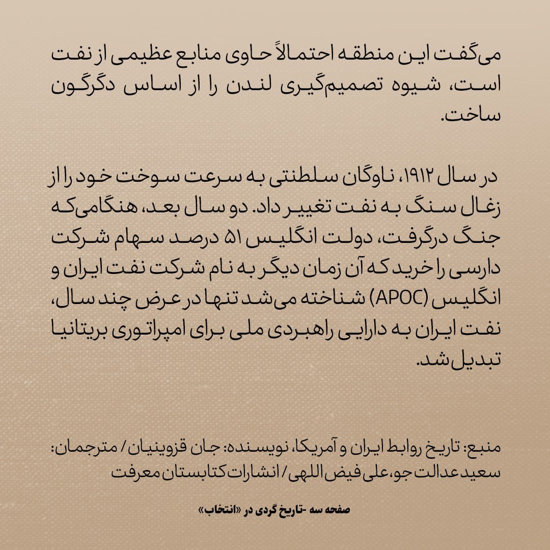 تاریخ روابط ایران و آمریکا، شماره ۶5: اکتشافی در ایران که تصمیم گیری ها در لندن را دگرگون کرد