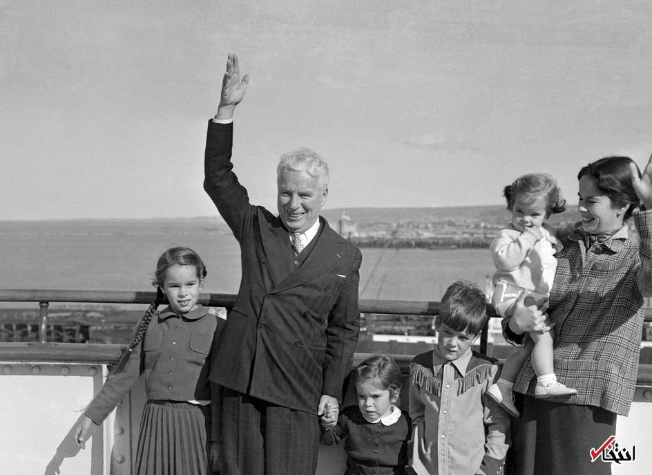 عکس/ ۷۳ سال قبل؛ چارلی چاپلین در تصویری خانوادگی