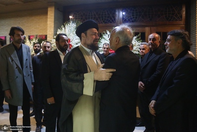 تصاویری جدید از روحانی، ظریف و حسن خمینی در یک مراسم