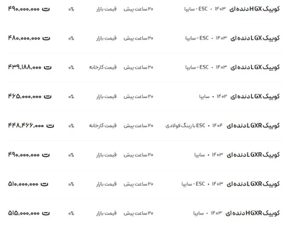 قیمت کوئیک، امروز ۲۰ اسفند ۱۴۰۳
