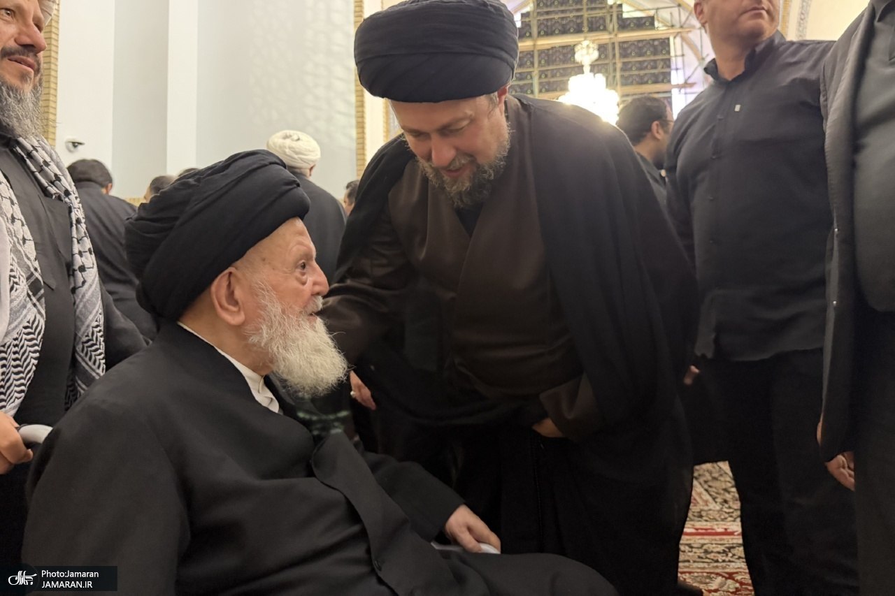 تصاویر: سیدحسن خمینی، قالیباف، مروی، حکیم، اژه‌ای، حجازی و فرزند سیدحسن نصرالله در مراسم تشییع رهبر شهید در مشهد