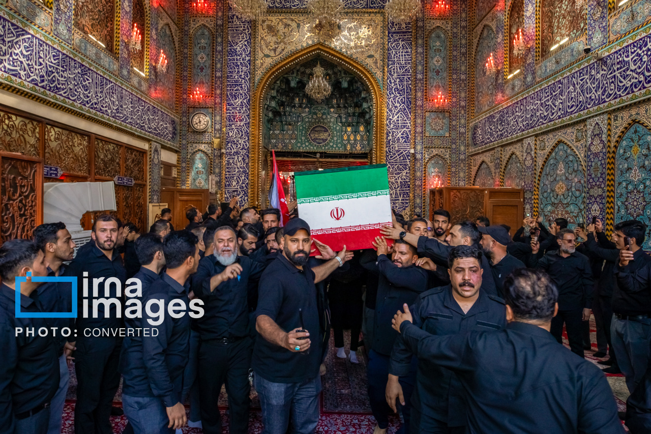 تصاویر: تشییع پیکر مطهر خانواده رهبر شهید انقلاب در حرم حضرت عباس (ع)