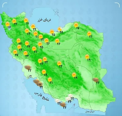 وضعیت آب و هوا، امروز ۲۳ مرداد ۱۴۰۲ / پیش‌بینی باد و باران در نقاط مختلف کشور