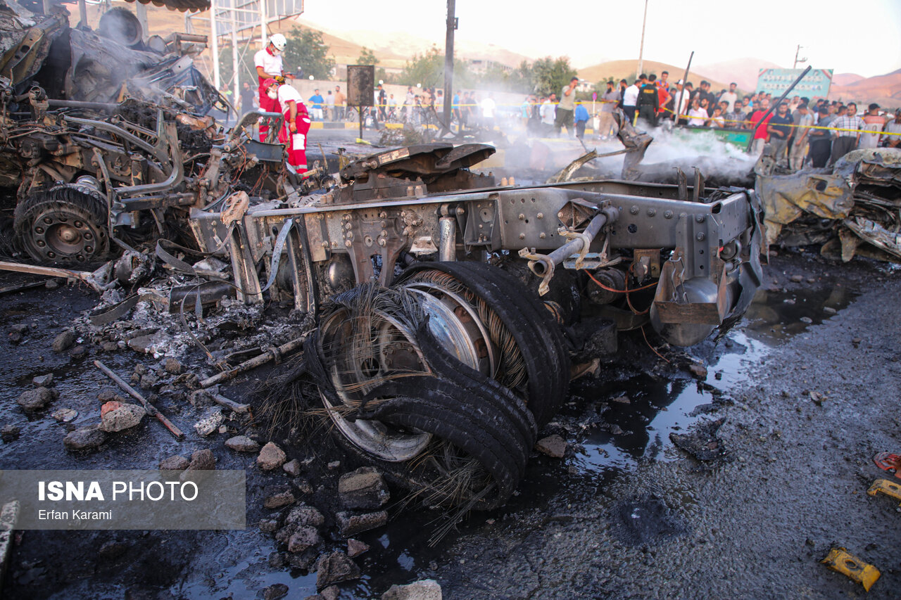 تصاویر: حادثه انفجار تانکر سوخت - سنندج