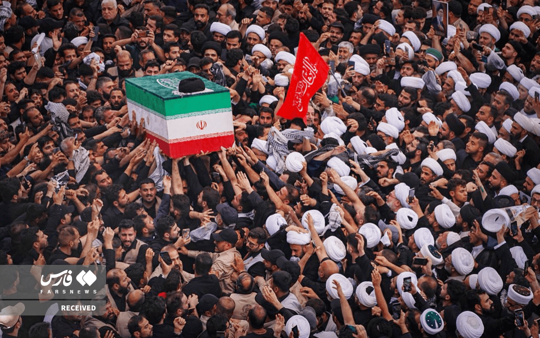 تصاویر: تشییع پیکر مطهر رهبر شهید انقلاب در نجف اشرف
