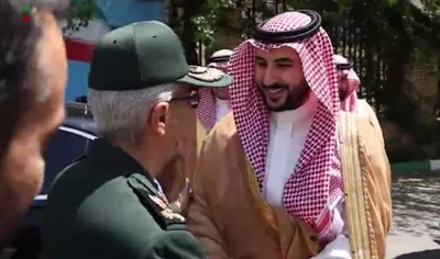 ویدیو / استقبال سرلشکر محمد باقری از وزیر دفاع عربستان