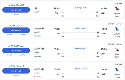 قیمت بلیط هواپیما تهران-دبی، امروز ۸ دی ۱۴۰۳