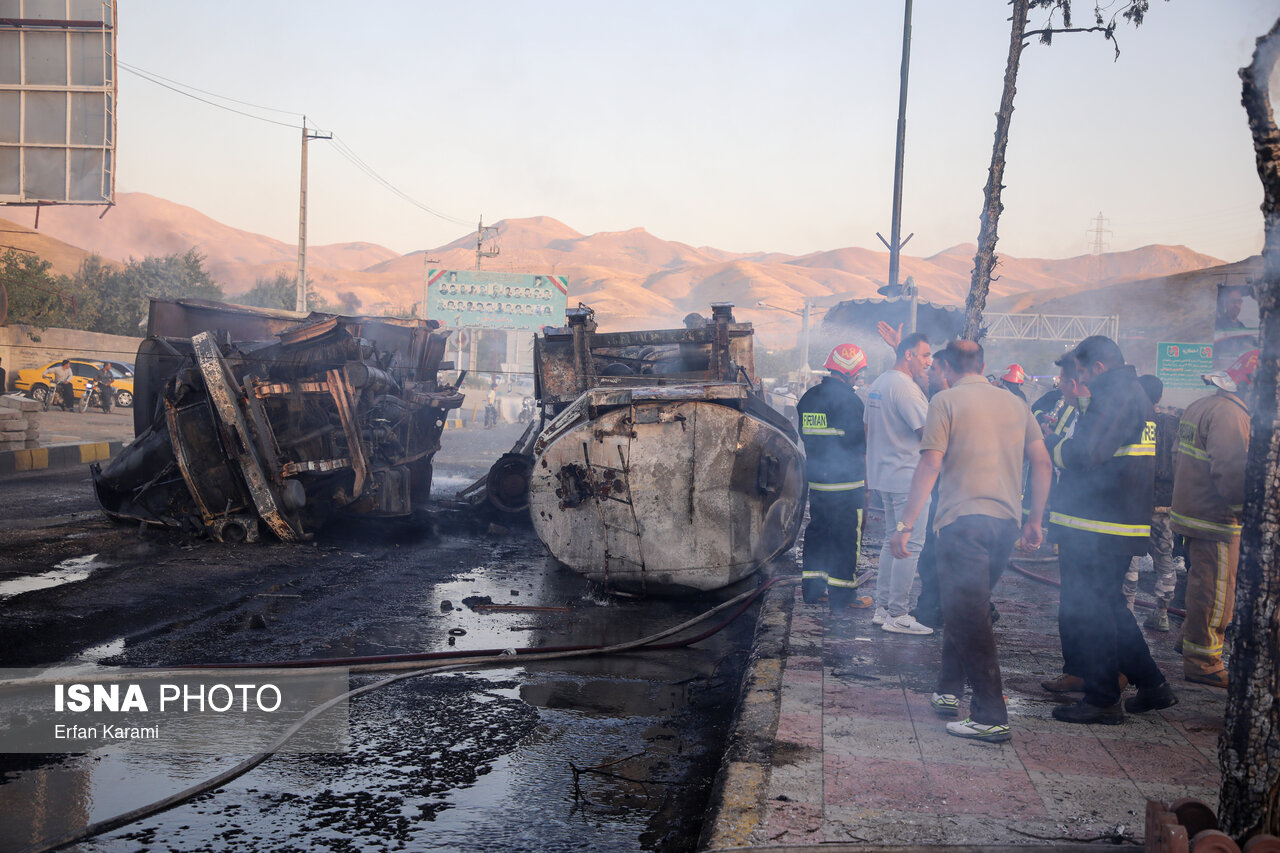 تصاویر: حادثه انفجار تانکر سوخت - سنندج