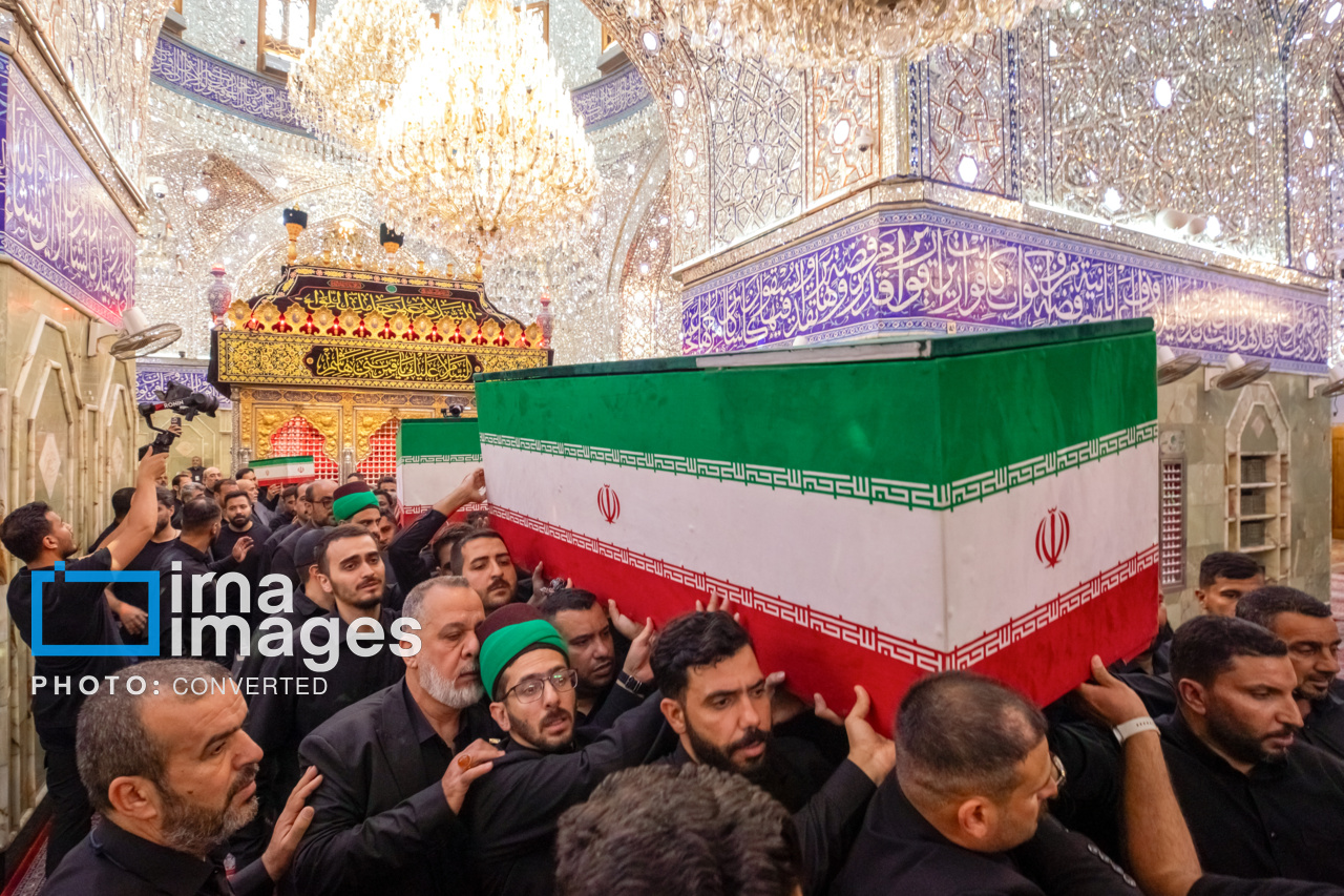 تصاویر: تشییع پیکر مطهر خانواده رهبر شهید انقلاب در حرم حضرت عباس (ع)