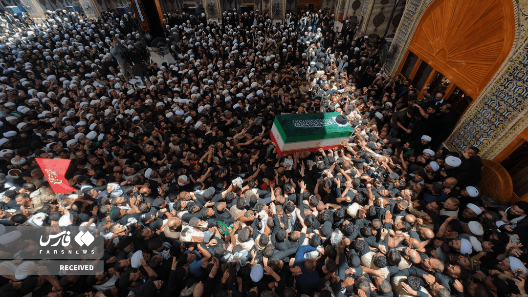تصاویر: تشییع پیکر مطهر رهبر شهید انقلاب در نجف اشرف