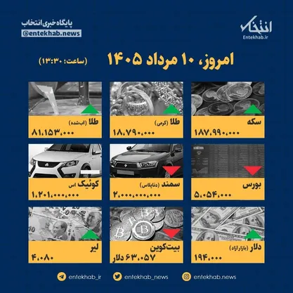 اینفوگرافیک / امروز ۱۰ مرداد قیمت‌ها چقدر است؟