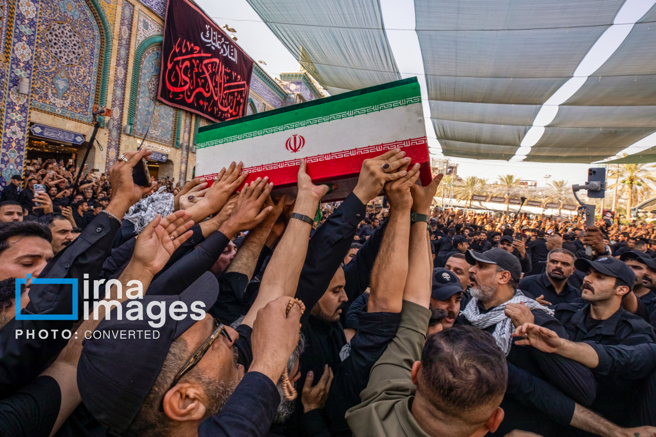تصاویر: تشییع پیکر مطهر خانواده رهبر شهید انقلاب در حرم حضرت عباس (ع)