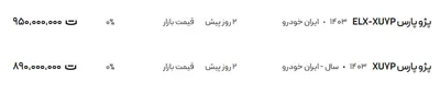 قیمت پژو پارس، امروز ۲۵ مرداد ۱۴۰۴