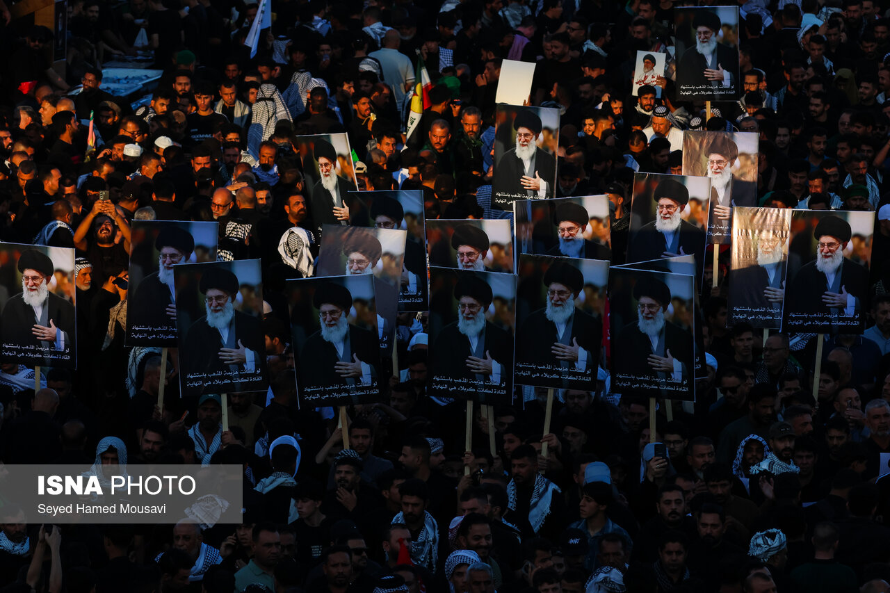 تصاویر: تشییع پیکر مطهر رهبر شهید انقلاب در نجف اشرف