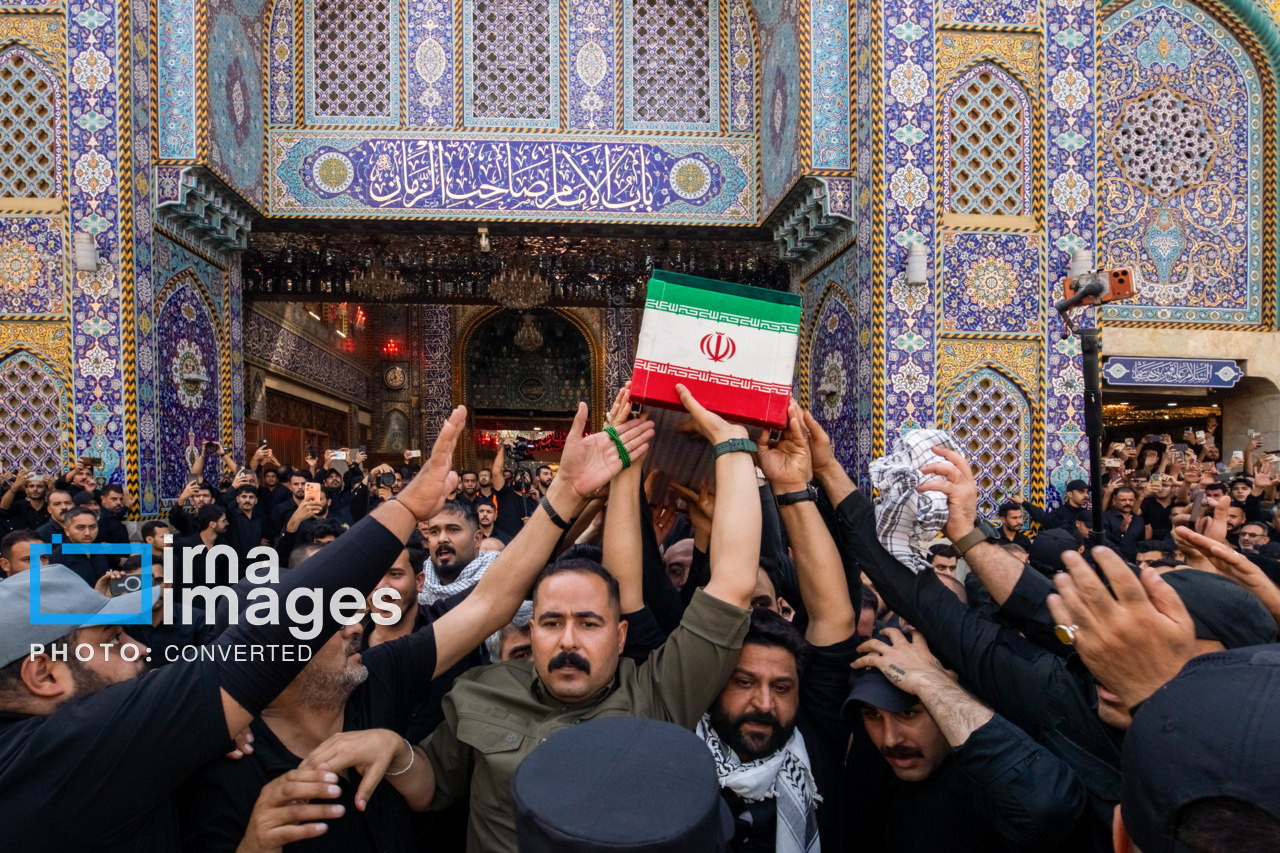تصاویر: تشییع پیکر مطهر خانواده رهبر شهید انقلاب در حرم حضرت عباس (ع)