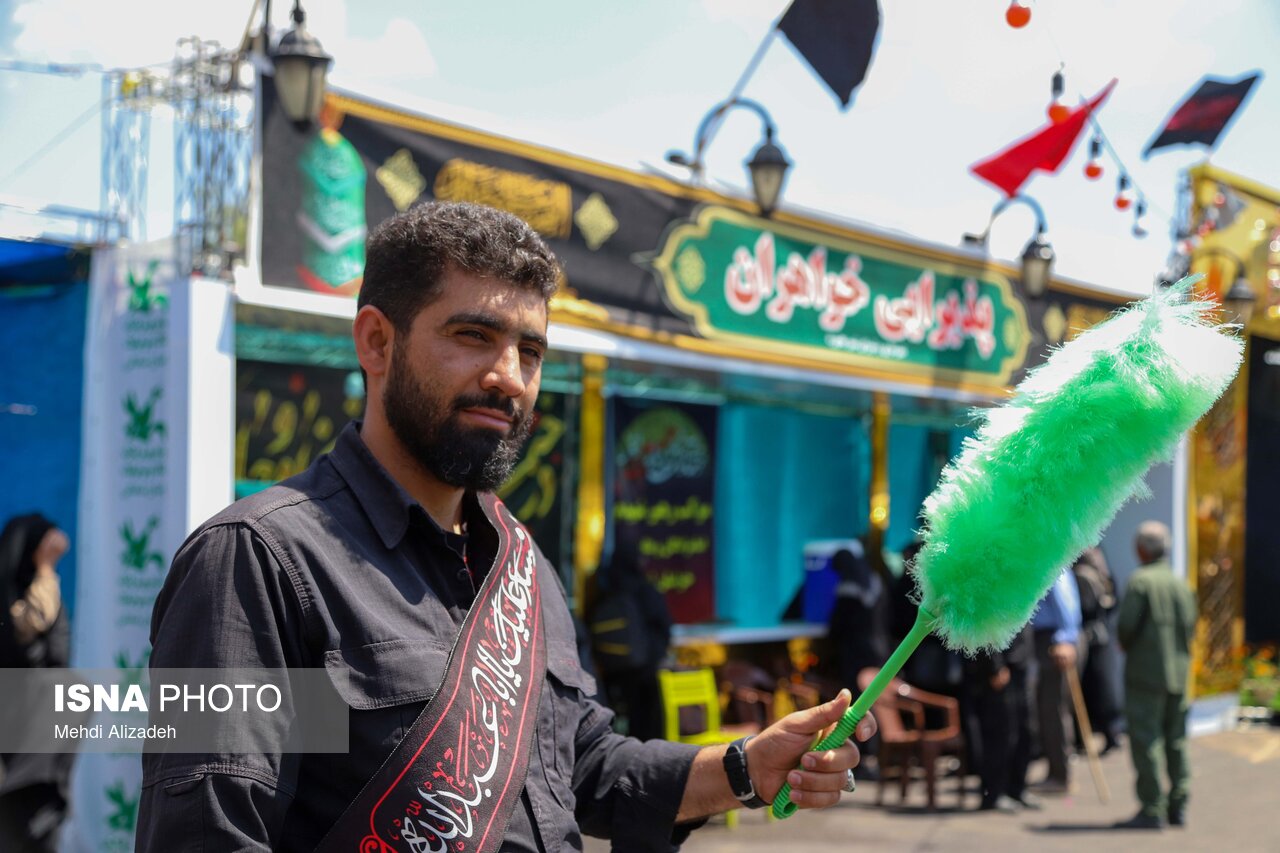 تصاویر: مواکب ورودی شمالی مشهد پیش از مراسم تشییع رهبر شهید