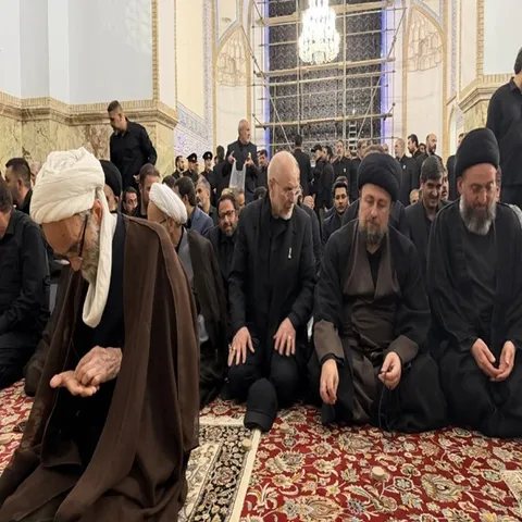 تصاویر: سیدحسن خمینی، قالیباف، مروی، حکیم، اژه‌ای، حجازی و فرزند سیدحسن نصرالله در مراسم تشییع رهبر شهید در مشهد
