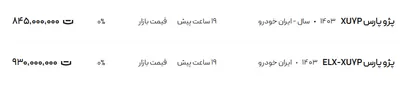 قیمت پژو پارس، امروز ۲۱ اردیبهشت ۱۴۰۴