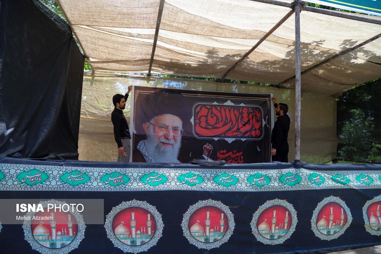 تصاویر: مواکب ورودی شمالی مشهد پیش از مراسم تشییع رهبر شهید