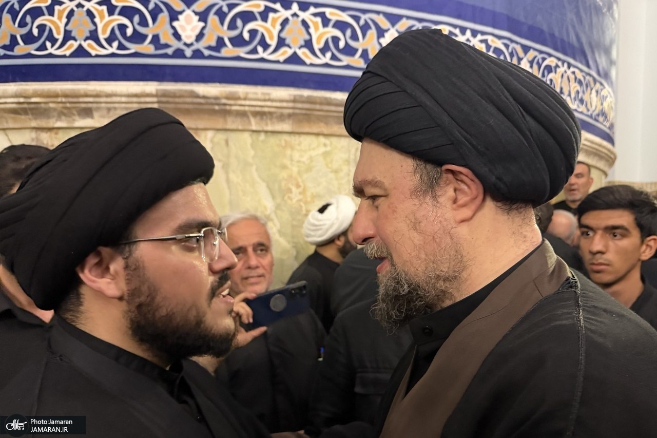 تصاویر: سیدحسن خمینی، قالیباف، مروی، حکیم، اژه‌ای، حجازی و فرزند سیدحسن نصرالله در مراسم تشییع رهبر شهید در مشهد