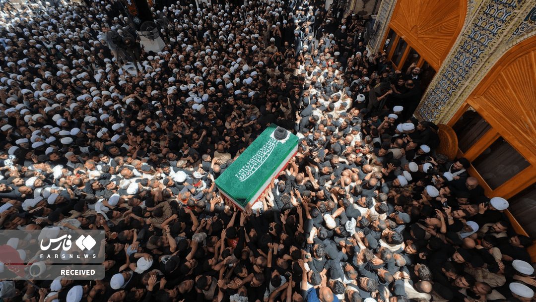 تصاویر: تشییع پیکر مطهر رهبر شهید انقلاب در نجف اشرف