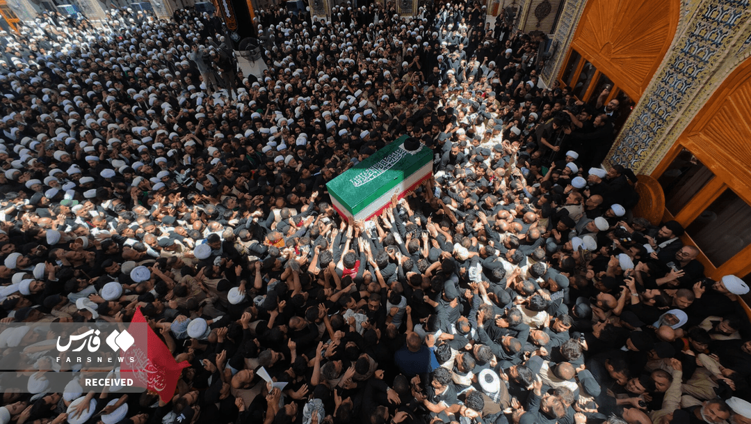 تصاویر: تشییع پیکر مطهر رهبر شهید انقلاب در نجف اشرف