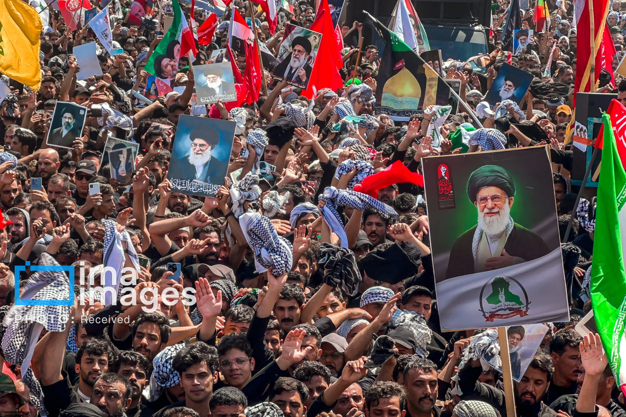 تصاویر: تشییع پیکر مطهر رهبر شهید انقلاب در نجف اشرف