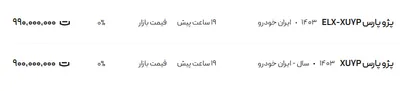 قیمت پژو پارس، امروز ۳۰ تیر ۱۴۰۴