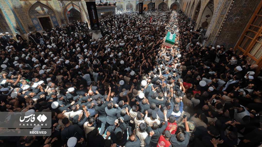 تصاویر: تشییع پیکر مطهر رهبر شهید انقلاب در نجف اشرف