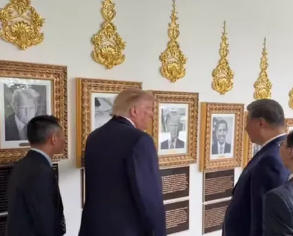 ببینید / واکنش جالب رئیس جمهور چین  به اقدام ترامپ برای جاگزین کردن عکس بایدن با «خودکار»