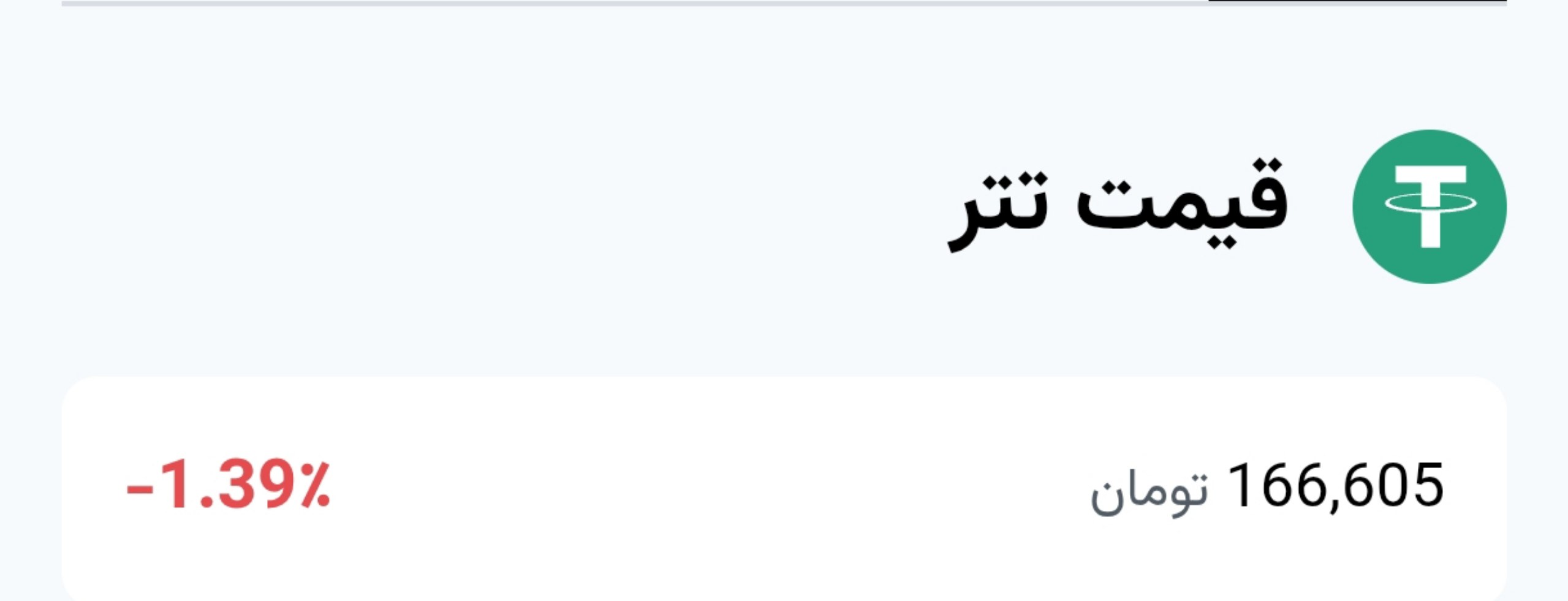 قیمت تتر در حال ریزش است / آخرین قیمت ۱۶۶ هزار تومان